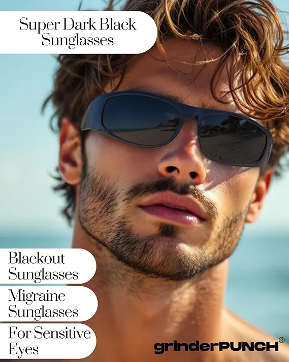 Super Dark Polarized Black Sunglasses Matte Frame/Superdark Lens