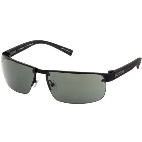 Timberland Men's Sunglasses - Matte Black Metal Frame Green Lens | TB9236 6502R