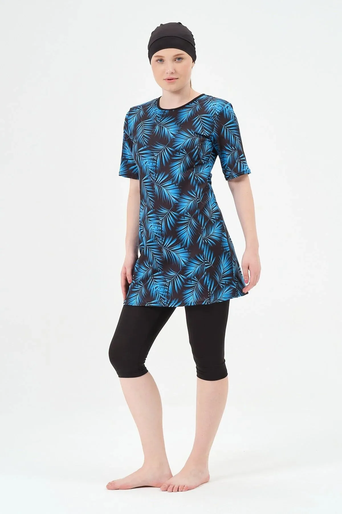 Vawensea Women's Half Sleeve Patterned Swimsuits