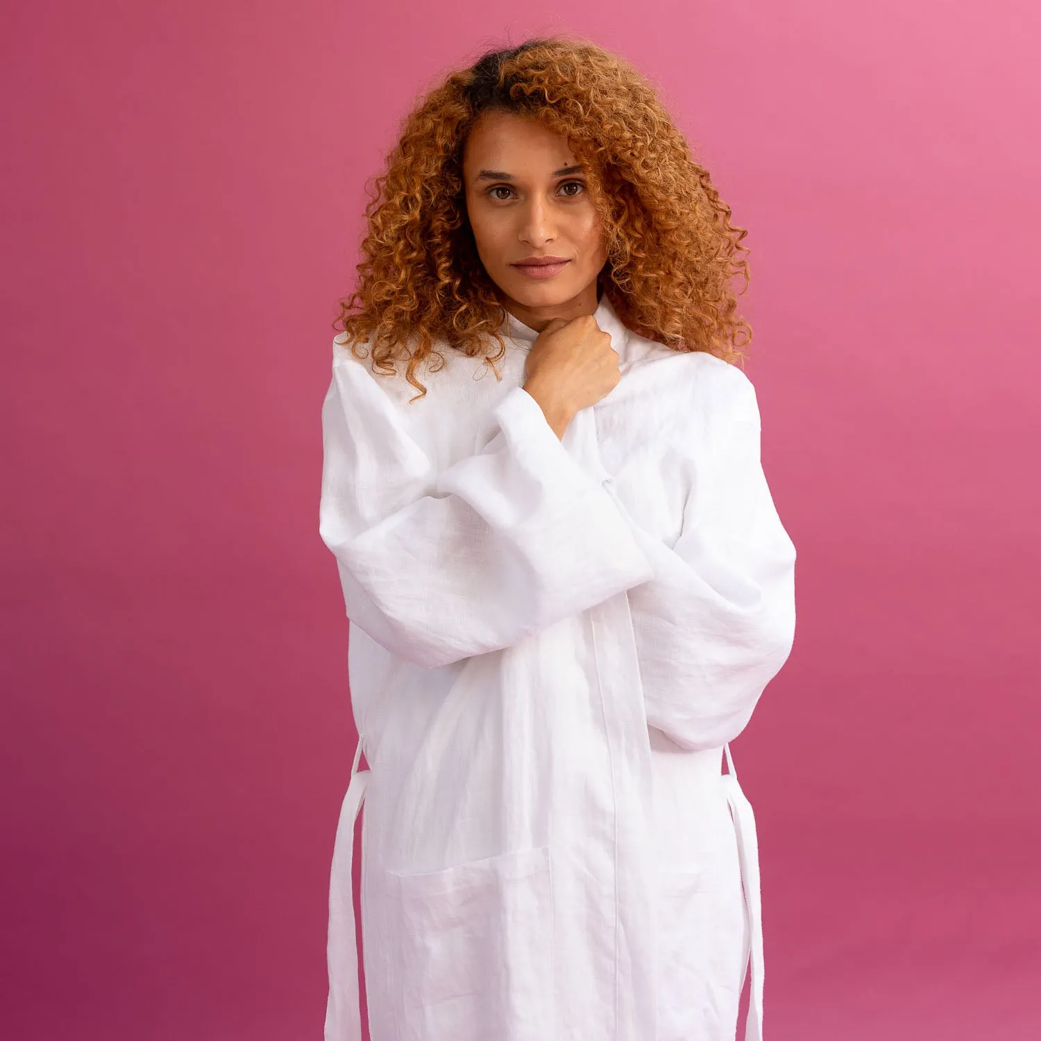 White Linen Robe