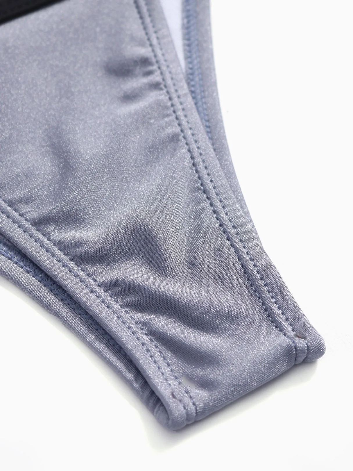 Wholesale Grey V-Neck Sleeveless Two Piece Bikinis