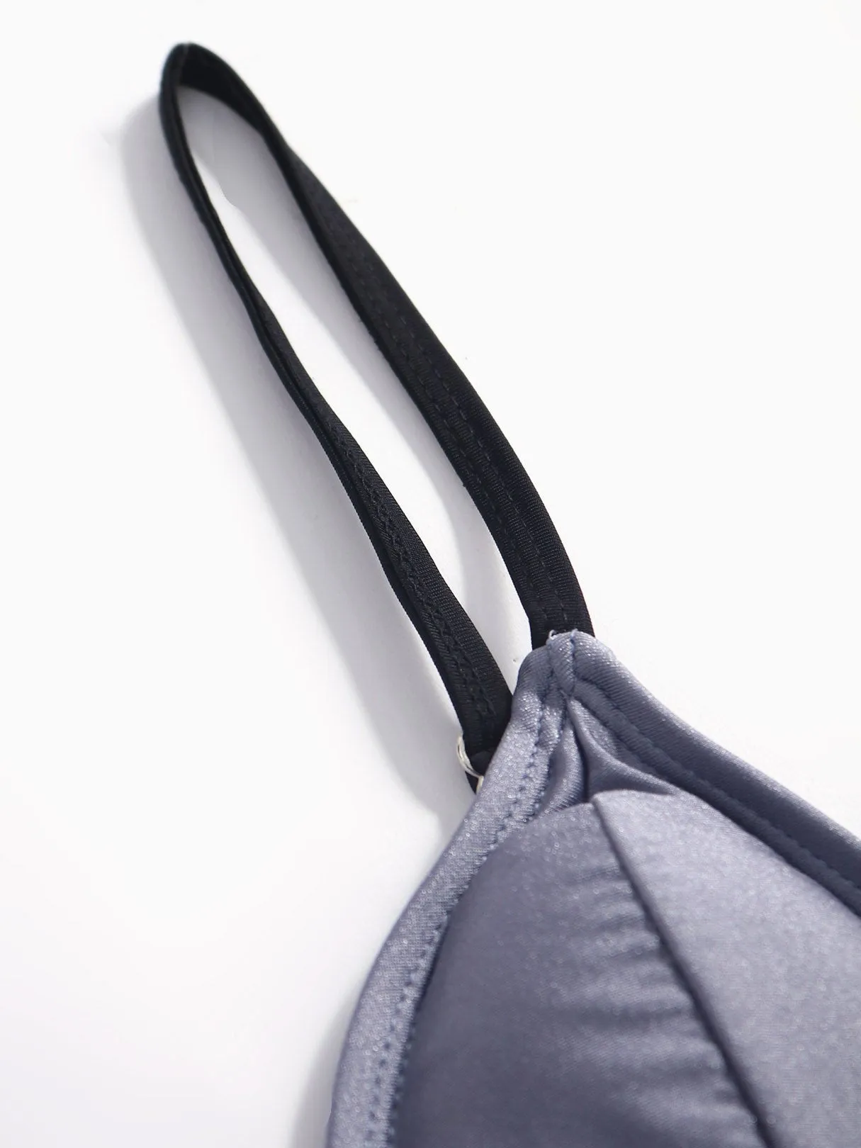 Wholesale Grey V-Neck Sleeveless Two Piece Bikinis