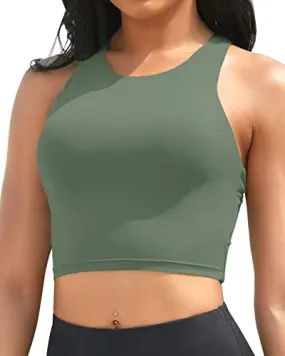 Women Bikini Top Only Crop Swim Top Longline Swimsuit Tops