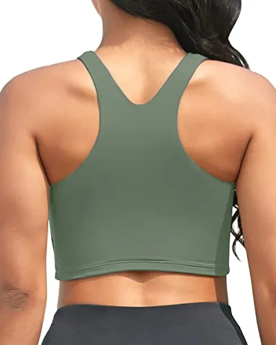 Women Bikini Top Only Crop Swim Top Longline Swimsuit Tops