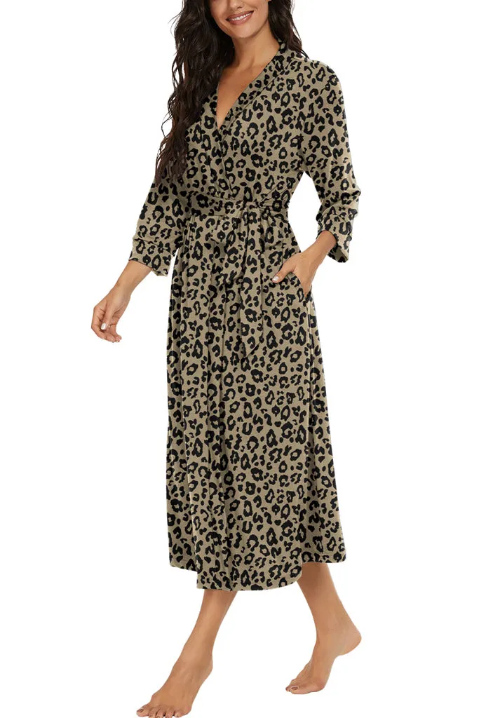 Women Kimono Robes Long Knit Bathrobe Lightweight Soft Knit Sleepwear