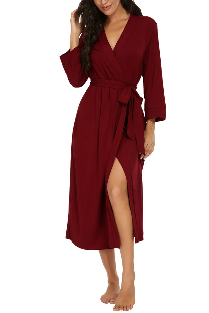 Women Kimono Robes Long Knit Bathrobe Lightweight Soft Knit Sleepwear